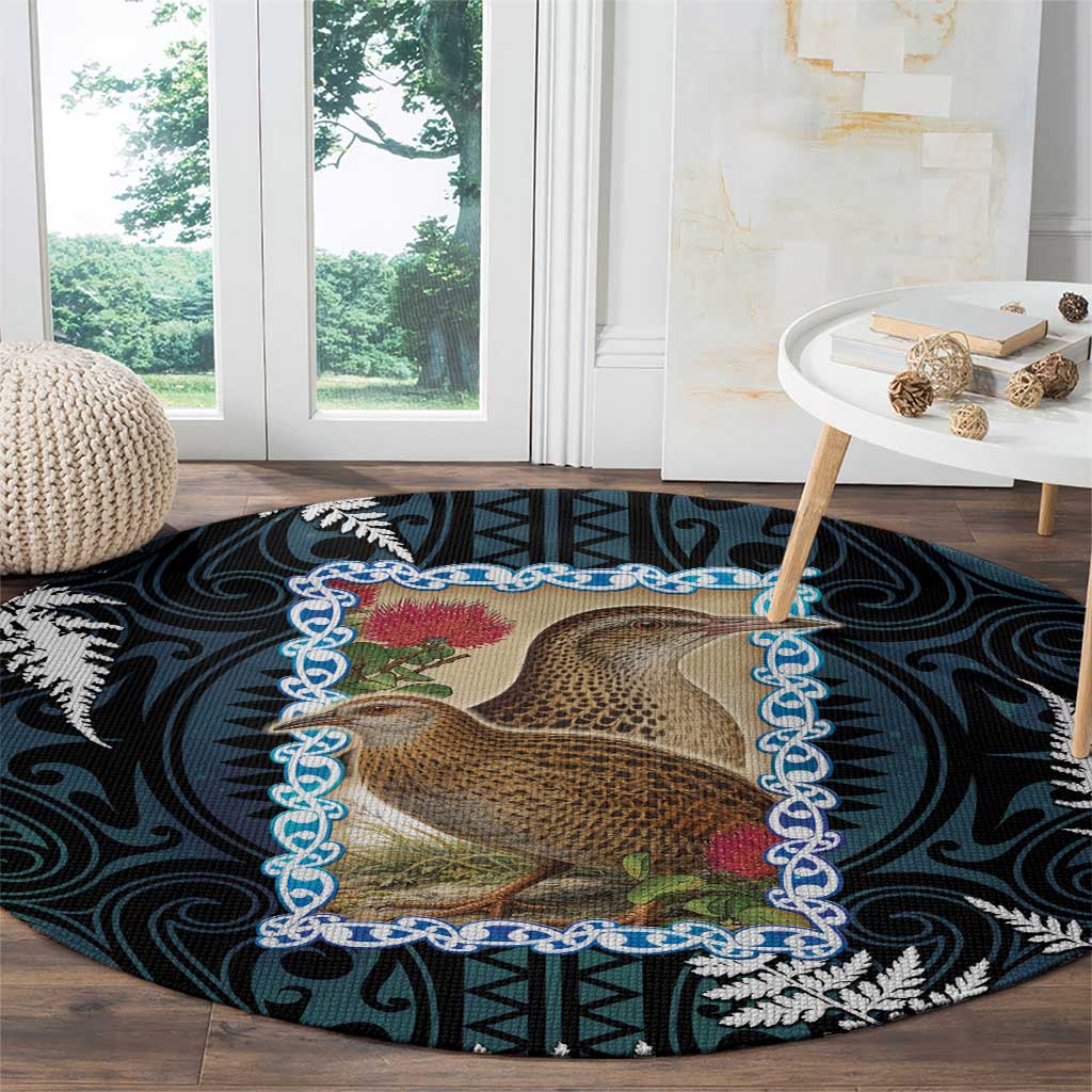 New Zealand Weka Round Carpet Maori Hen Koru Pattern - Aussie Hoodie