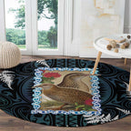 New Zealand Weka Round Carpet Maori Hen Koru Pattern - Aussie Hoodie