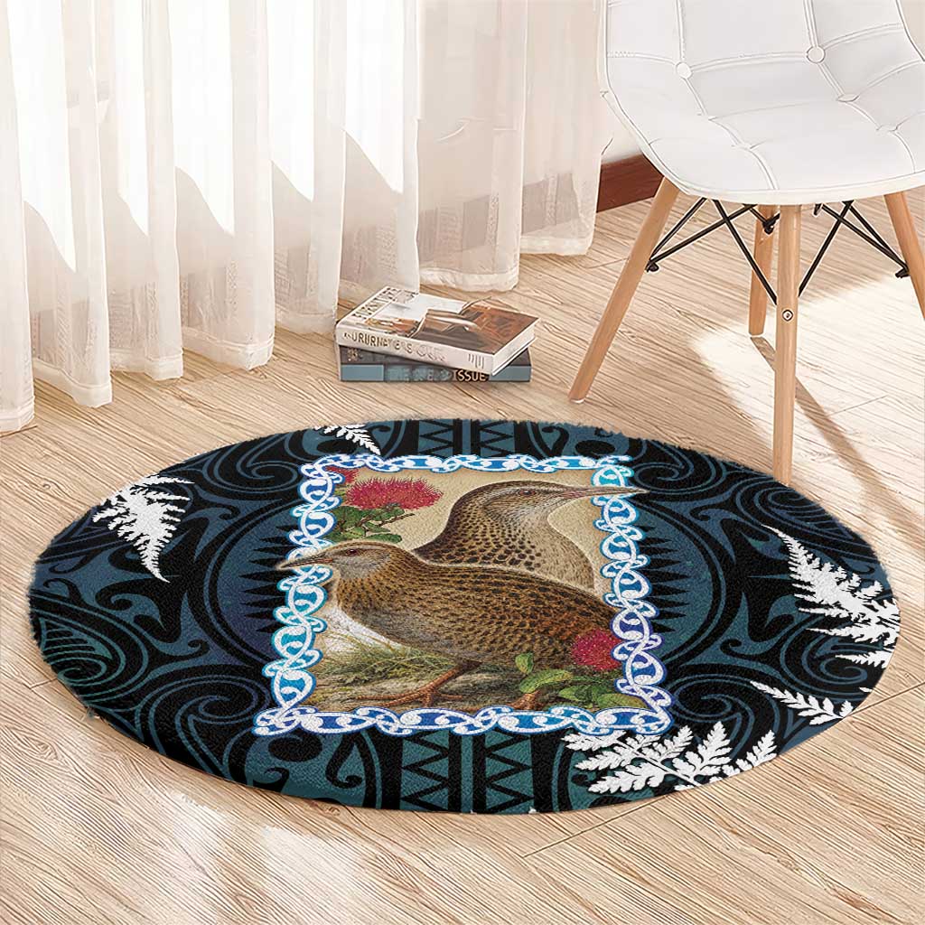 New Zealand Weka Round Carpet Maori Hen Koru Pattern - Aussie Hoodie