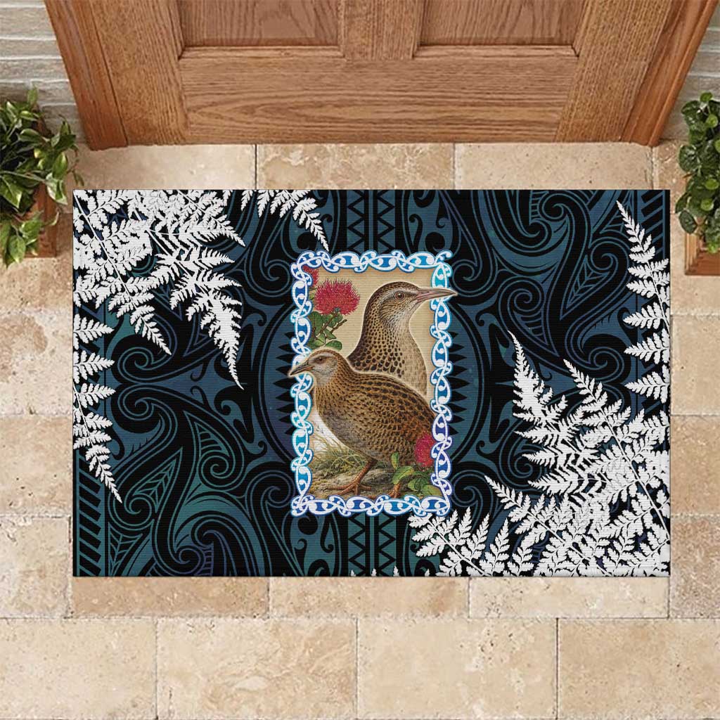 New Zealand Weka Rubber Doormat Maori Hen Koru Pattern - Aussie Hoodie