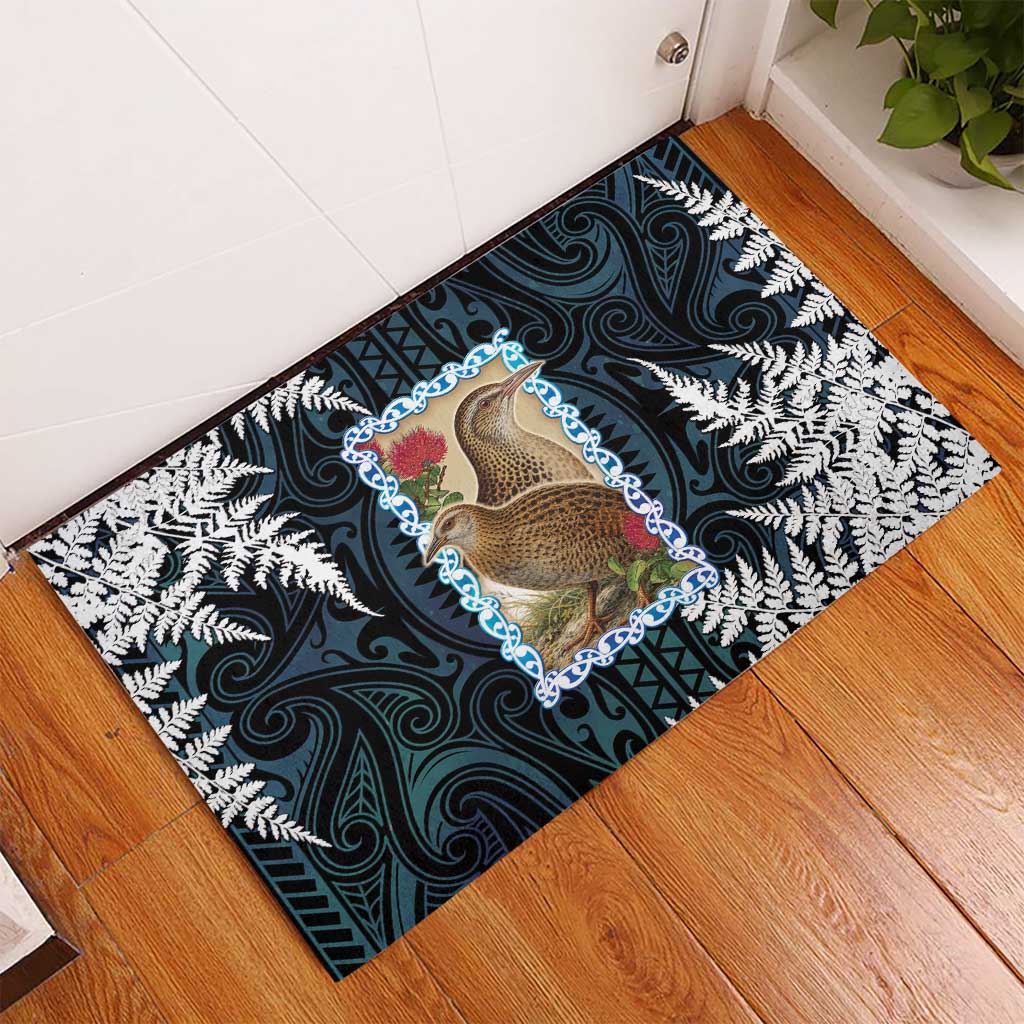New Zealand Weka Rubber Doormat Maori Hen Koru Pattern - Aussie Hoodie