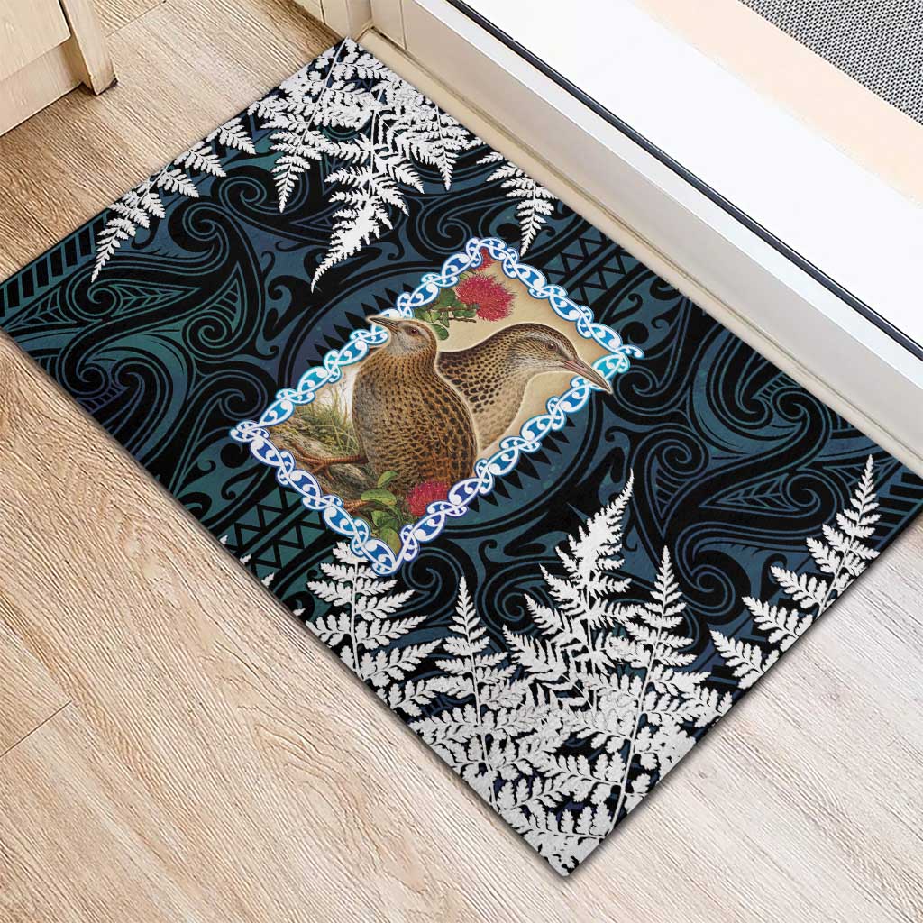 New Zealand Weka Rubber Doormat Maori Hen Koru Pattern - Aussie Hoodie