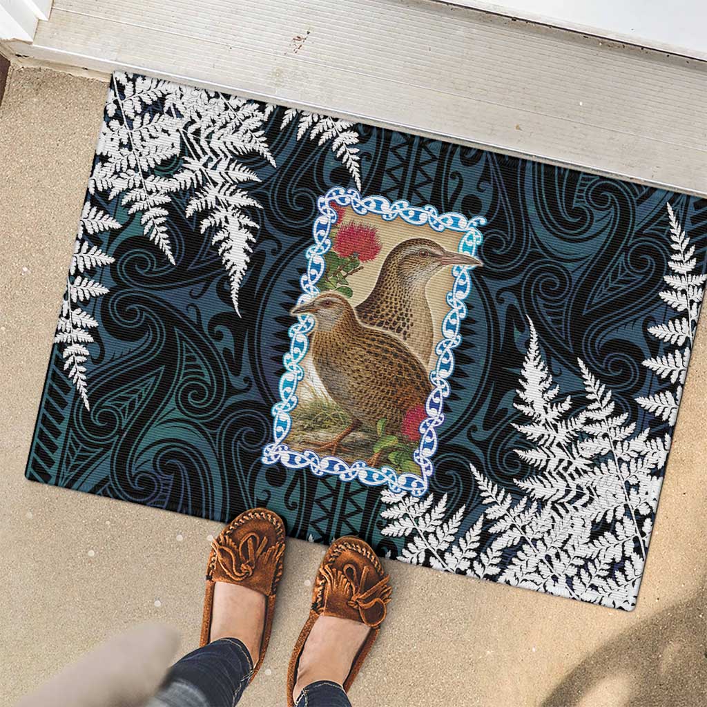 New Zealand Weka Rubber Doormat Maori Hen Koru Pattern - Aussie Hoodie