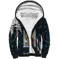 New Zealand Weka Sherpa Hoodie Maori Hen Koru Pattern - Aussie Hoodie