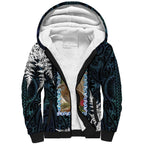 New Zealand Weka Sherpa Hoodie Maori Hen Koru Pattern - Aussie Hoodie