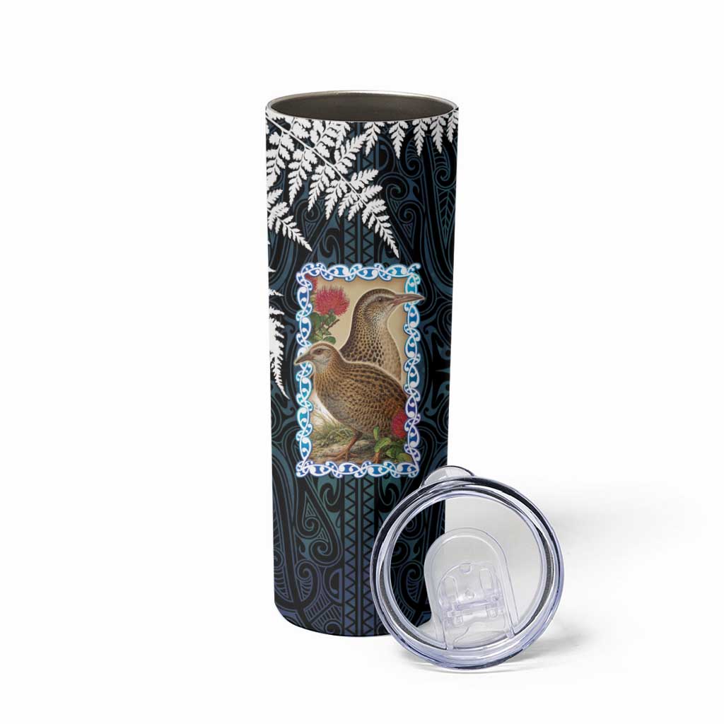 New Zealand Weka Skinny Tumbler Maori Hen Koru Pattern - Aussie Hoodie