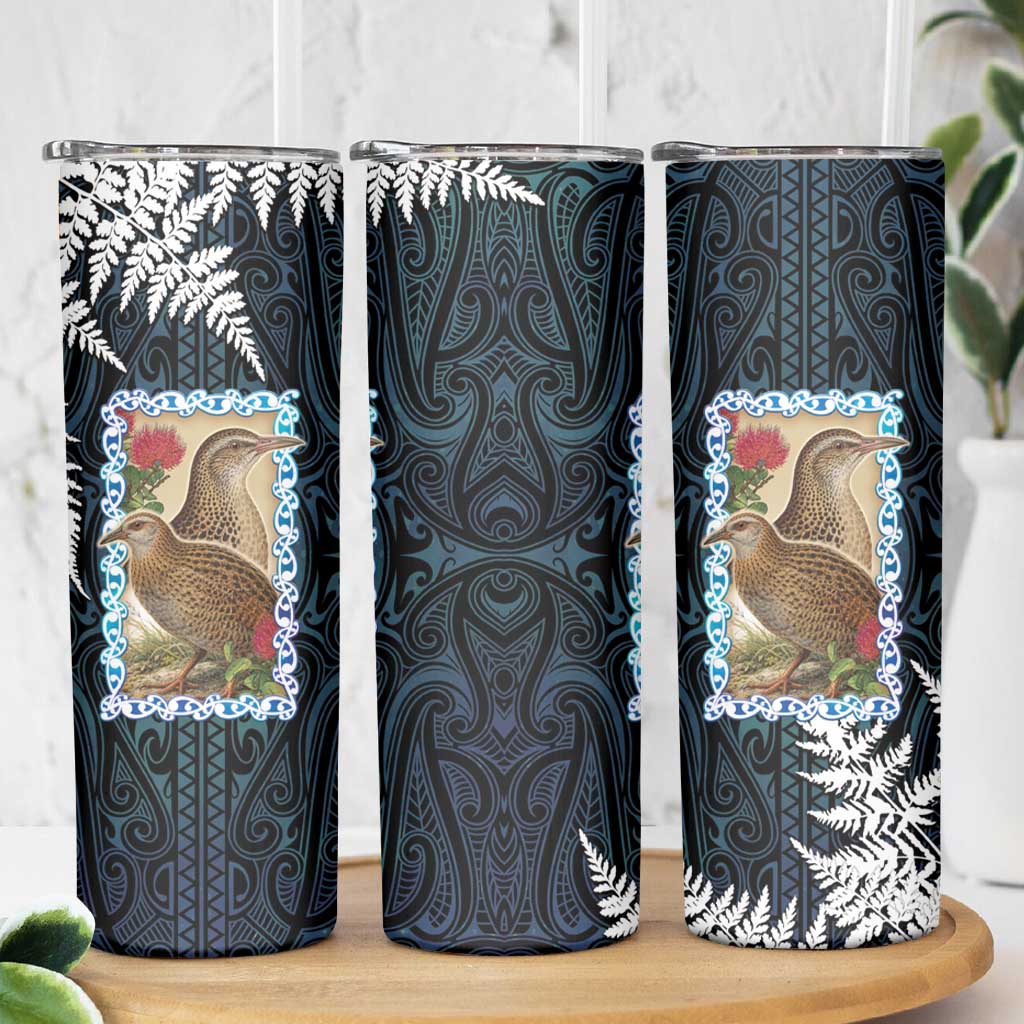 New Zealand Weka Skinny Tumbler Maori Hen Koru Pattern - Aussie Hoodie