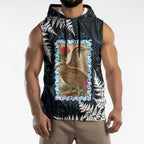 New Zealand Weka Sleeveless Hoodie Maori Hen Koru Pattern - Aussie Hoodie