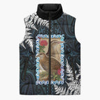 New Zealand Weka Sleeveless Puffer Jacket Maori Hen Koru Pattern - Aussie Hoodie