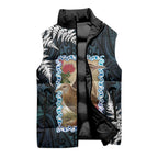 New Zealand Weka Sleeveless Puffer Jacket Maori Hen Koru Pattern - Aussie Hoodie
