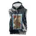New Zealand Weka Sleeveless Zip Hoodie Maori Hen Koru Pattern - Aussie Hoodie