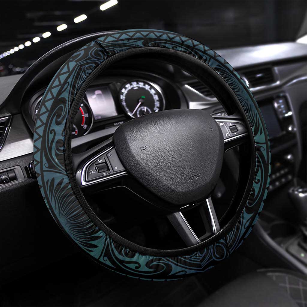 New Zealand Weka Steering Wheel Cover Maori Hen Koru Pattern - Aussie Hoodie
