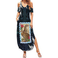 New Zealand Weka Summer Maxi Dress Maori Hen Koru Pattern - Aussie Hoodie