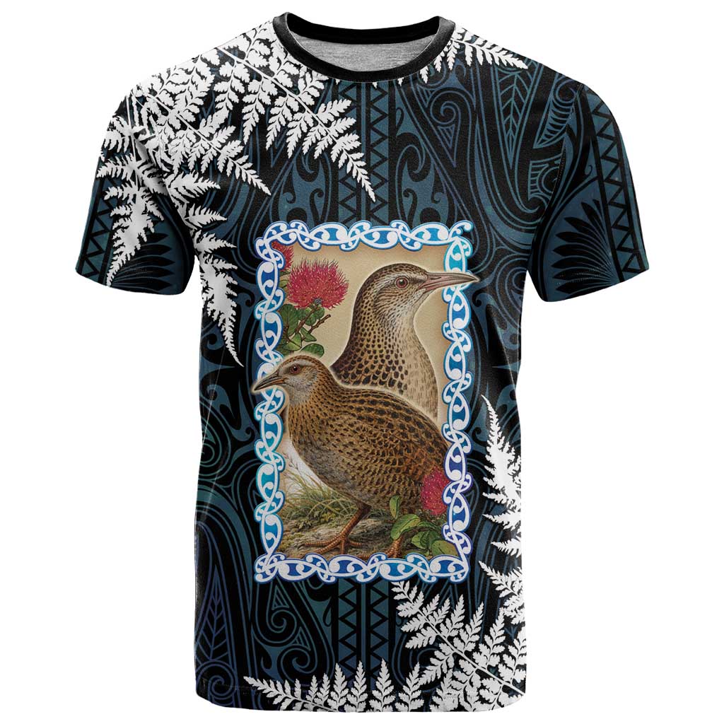 New Zealand Weka T Shirt Maori Hen Koru Pattern - Aussie Hoodie