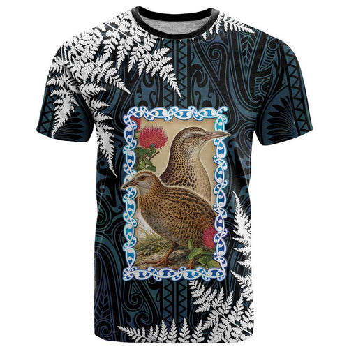 New Zealand Weka T Shirt Maori Hen Koru Pattern - Aussie Hoodie