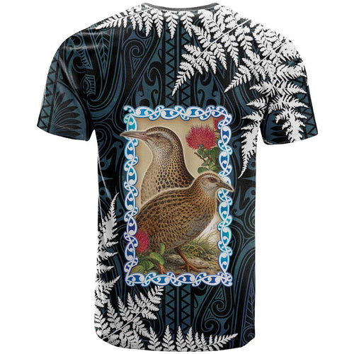 New Zealand Weka T Shirt Maori Hen Koru Pattern - Aussie Hoodie
