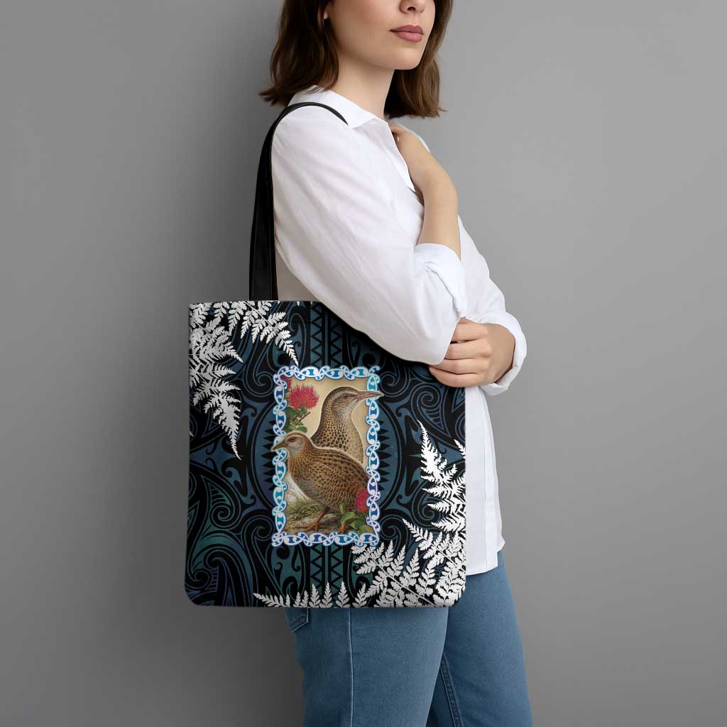 New Zealand Weka Tote Bag Maori Hen Koru Pattern - Aussie Hoodie