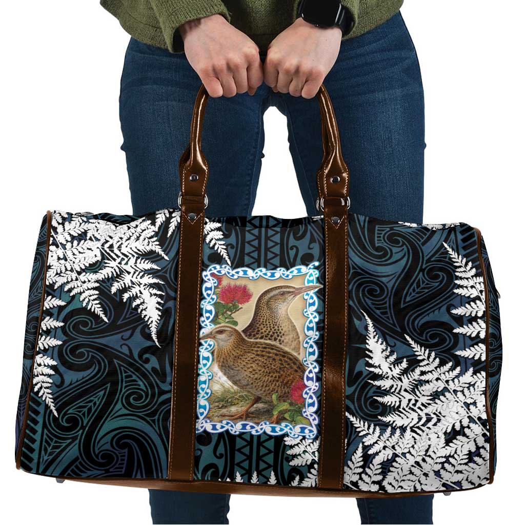 New Zealand Weka Travel Bag Maori Hen Koru Pattern - Aussie Hoodie