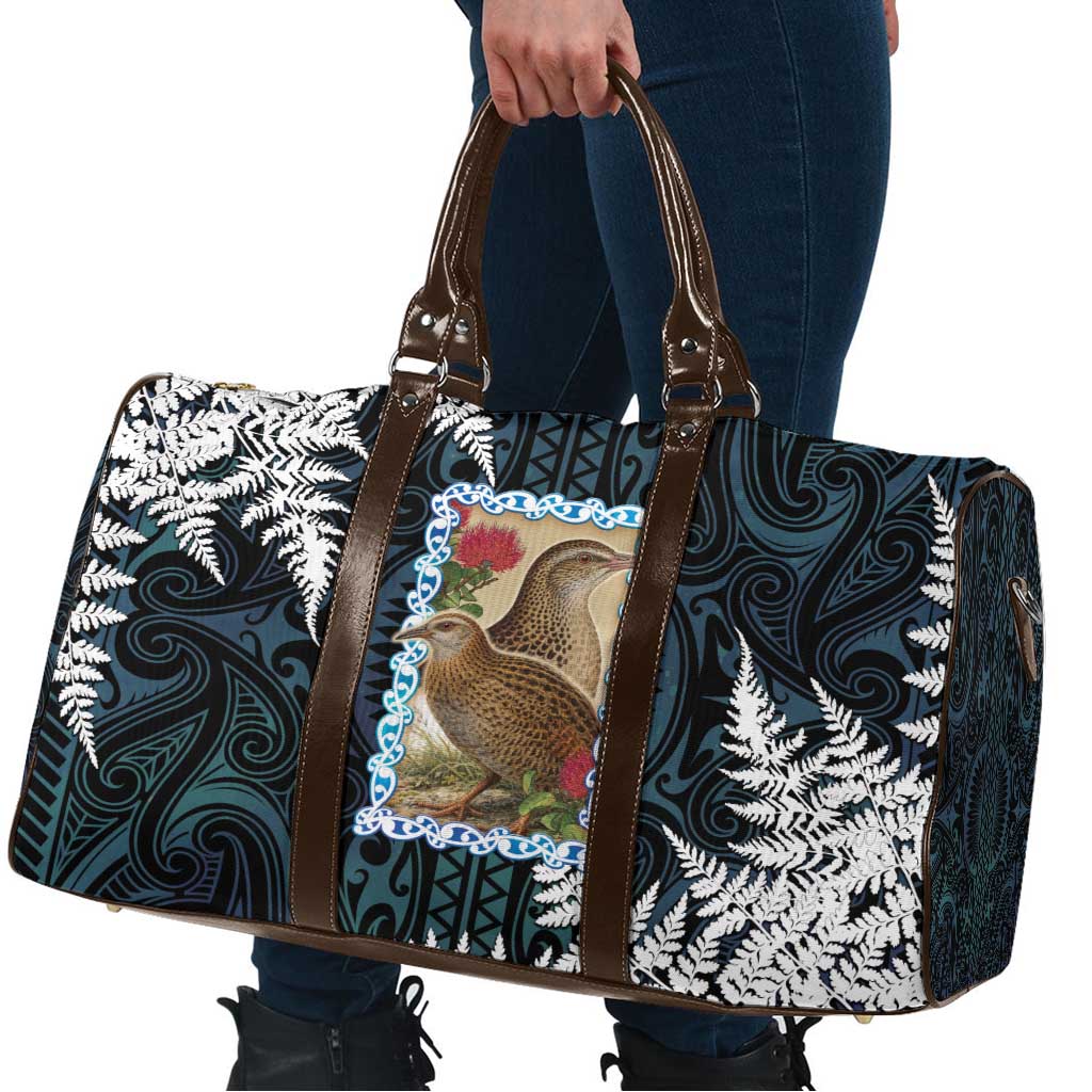 New Zealand Weka Travel Bag Maori Hen Koru Pattern - Aussie Hoodie