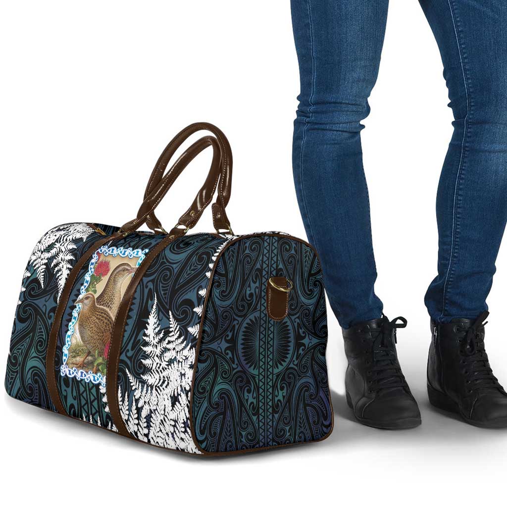 New Zealand Weka Travel Bag Maori Hen Koru Pattern - Aussie Hoodie