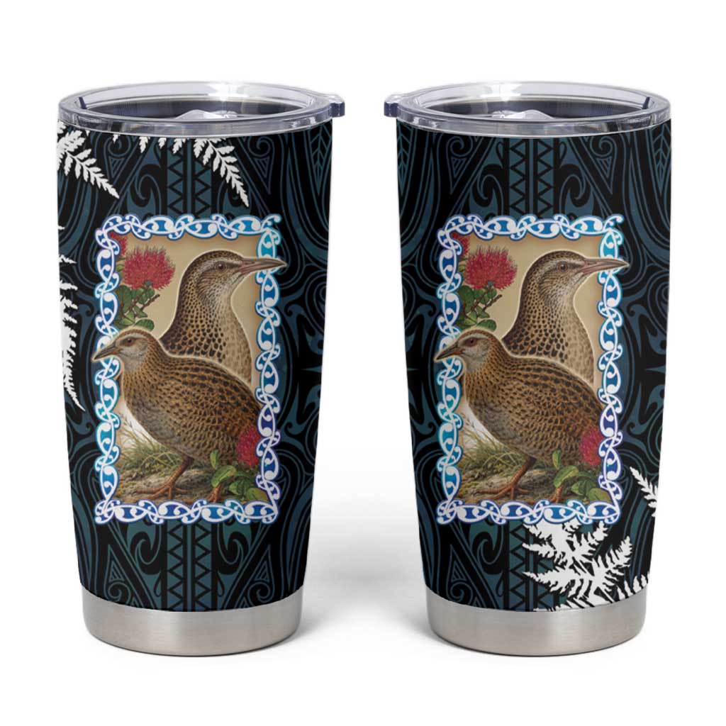 New Zealand Weka Tumbler Cup Maori Hen Koru Pattern - Aussie Hoodie