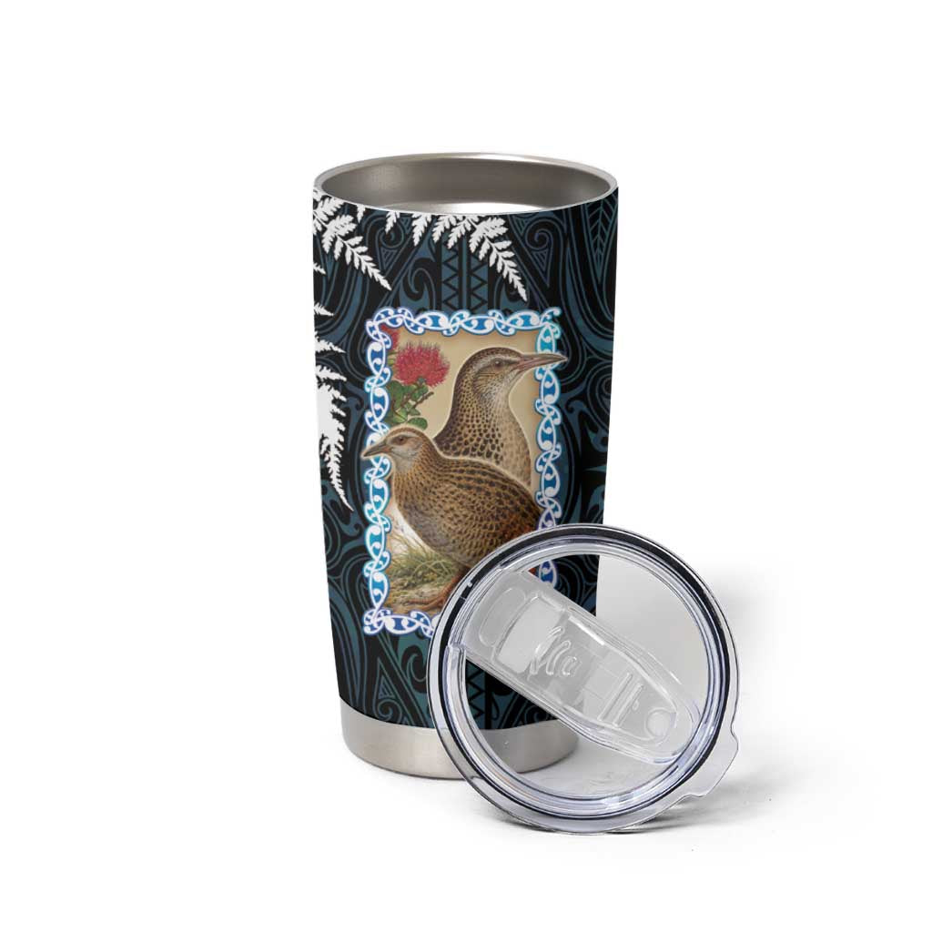 New Zealand Weka Tumbler Cup Maori Hen Koru Pattern - Aussie Hoodie