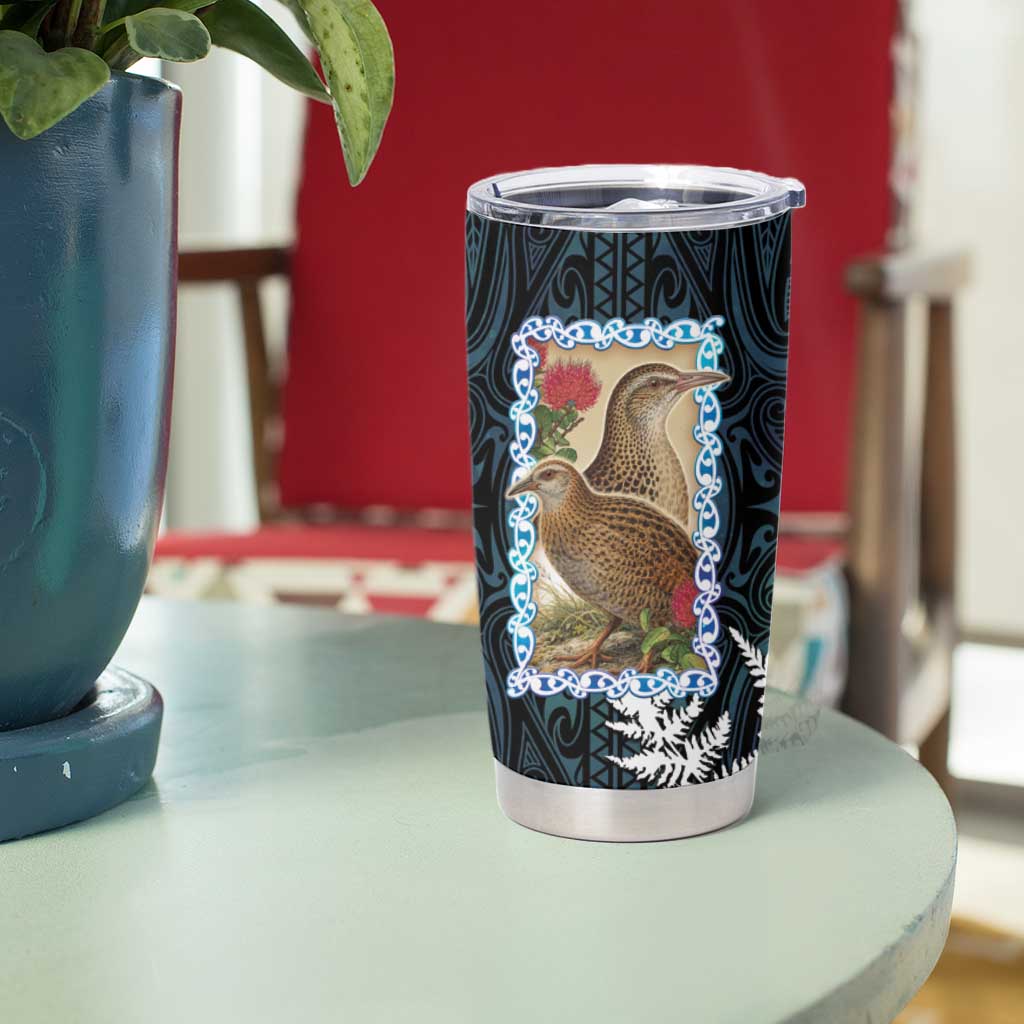 New Zealand Weka Tumbler Cup Maori Hen Koru Pattern - Aussie Hoodie