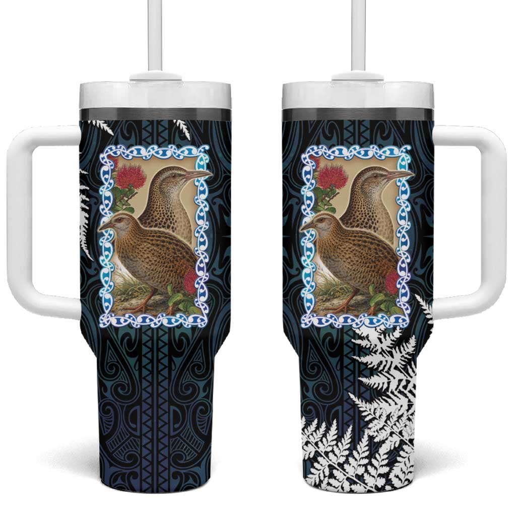 New Zealand Weka Tumbler With Handle Maori Hen Koru Pattern - Aussie Hoodie