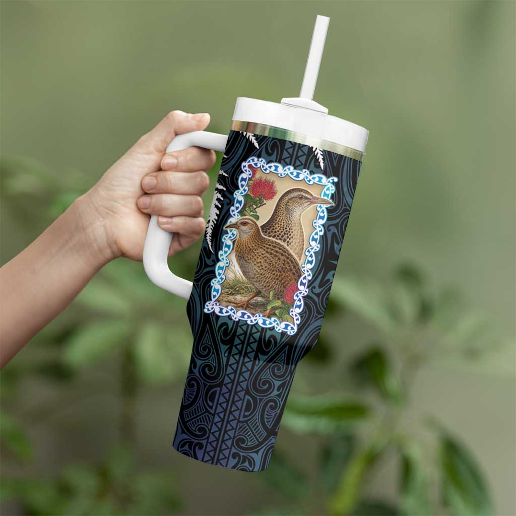 New Zealand Weka Tumbler With Handle Maori Hen Koru Pattern - Aussie Hoodie