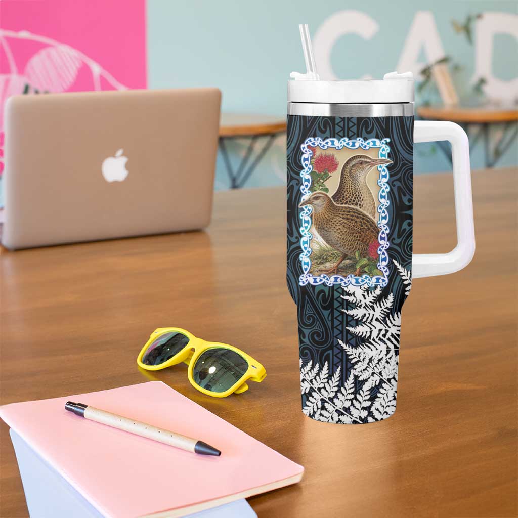 New Zealand Weka Tumbler With Handle Maori Hen Koru Pattern - Aussie Hoodie