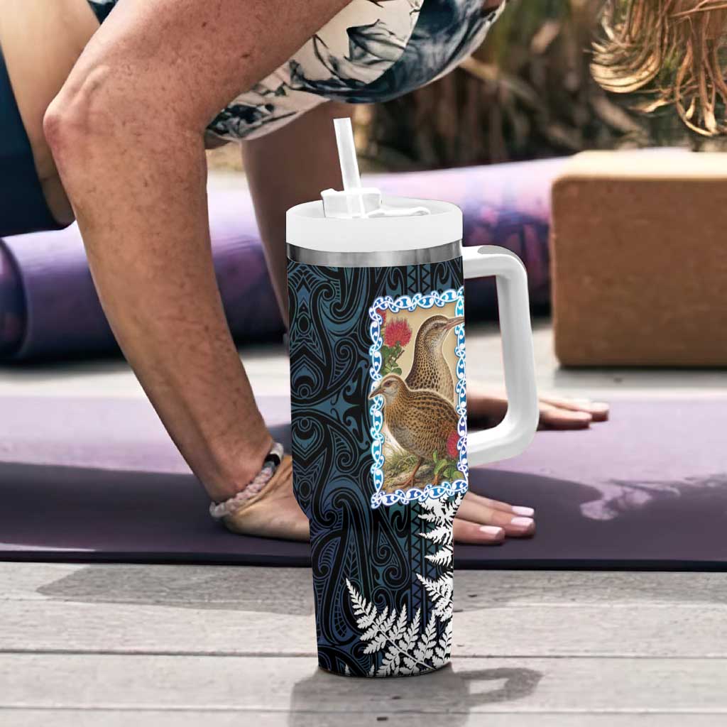 New Zealand Weka Tumbler With Handle Maori Hen Koru Pattern - Aussie Hoodie