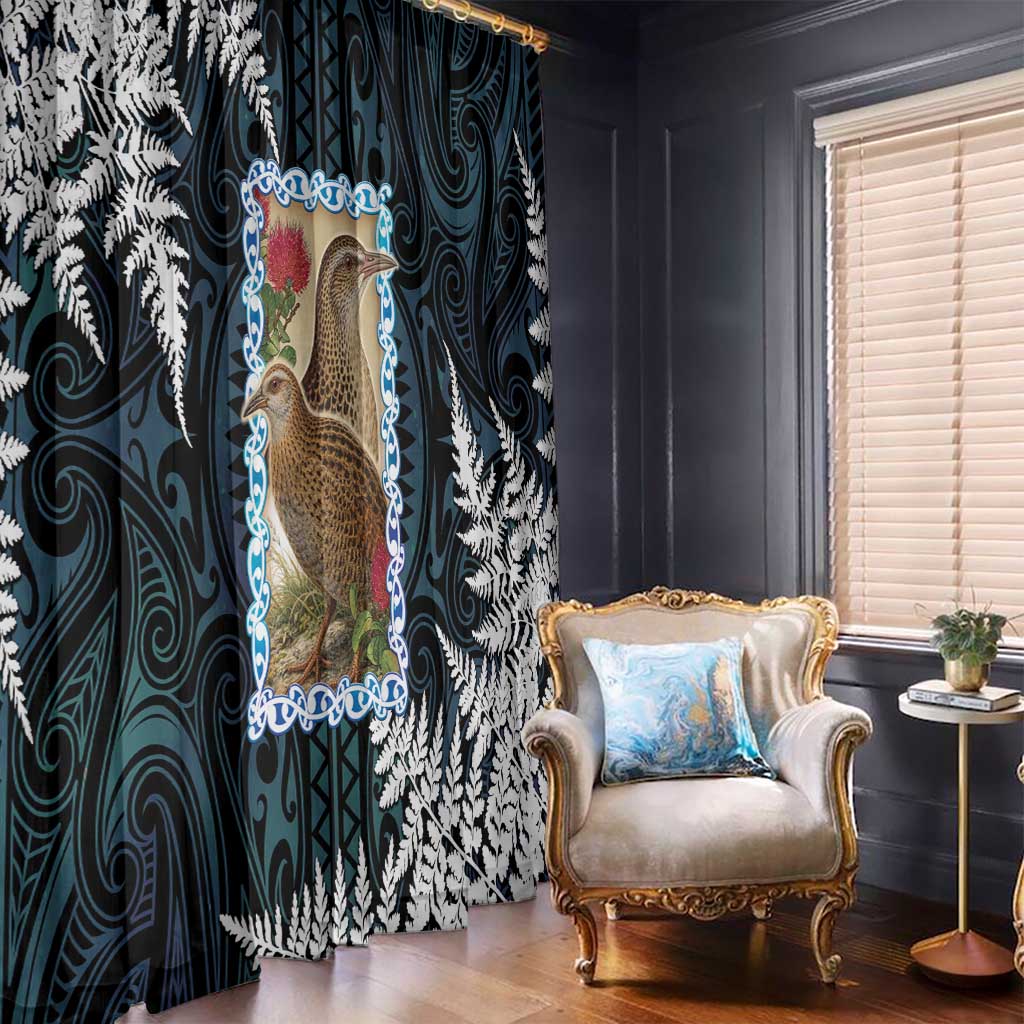 New Zealand Weka Window Curtain Maori Hen Koru Pattern - Aussie Hoodie
