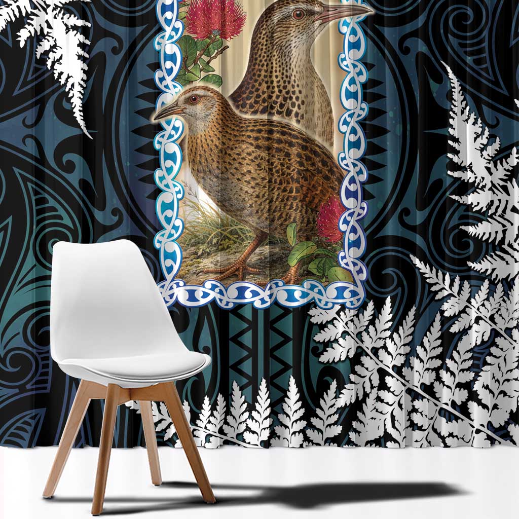 New Zealand Weka Window Curtain Maori Hen Koru Pattern - Aussie Hoodie