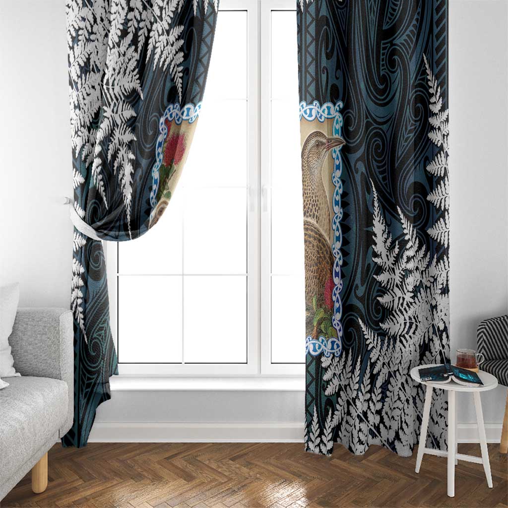 New Zealand Weka Window Curtain Maori Hen Koru Pattern - Aussie Hoodie