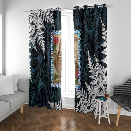 New Zealand Weka Window Curtain Maori Hen Koru Pattern - Aussie Hoodie