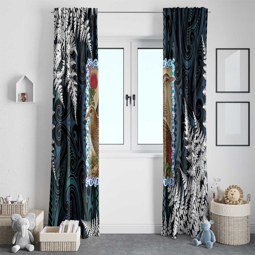 New Zealand Weka Window Curtain Maori Hen Koru Pattern - Aussie Hoodie