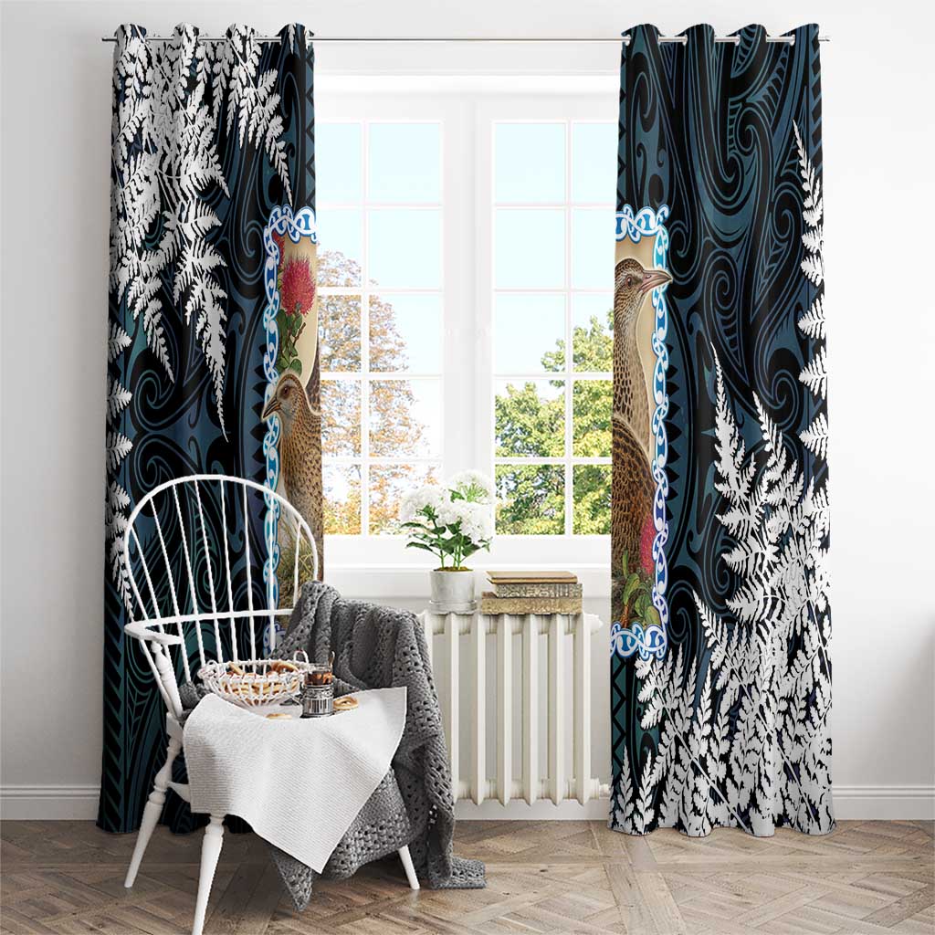 New Zealand Weka Window Curtain Maori Hen Koru Pattern - Aussie Hoodie