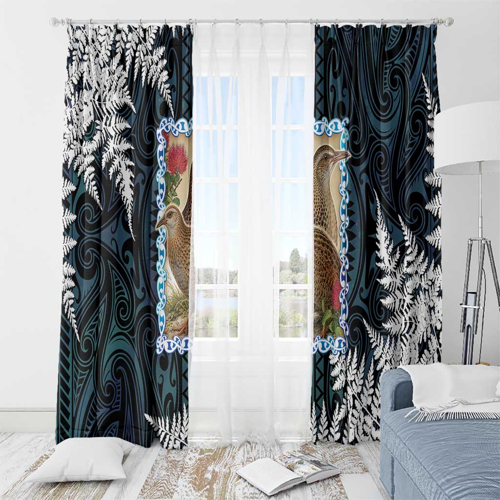 New Zealand Weka Window Curtain Maori Hen Koru Pattern - Aussie Hoodie