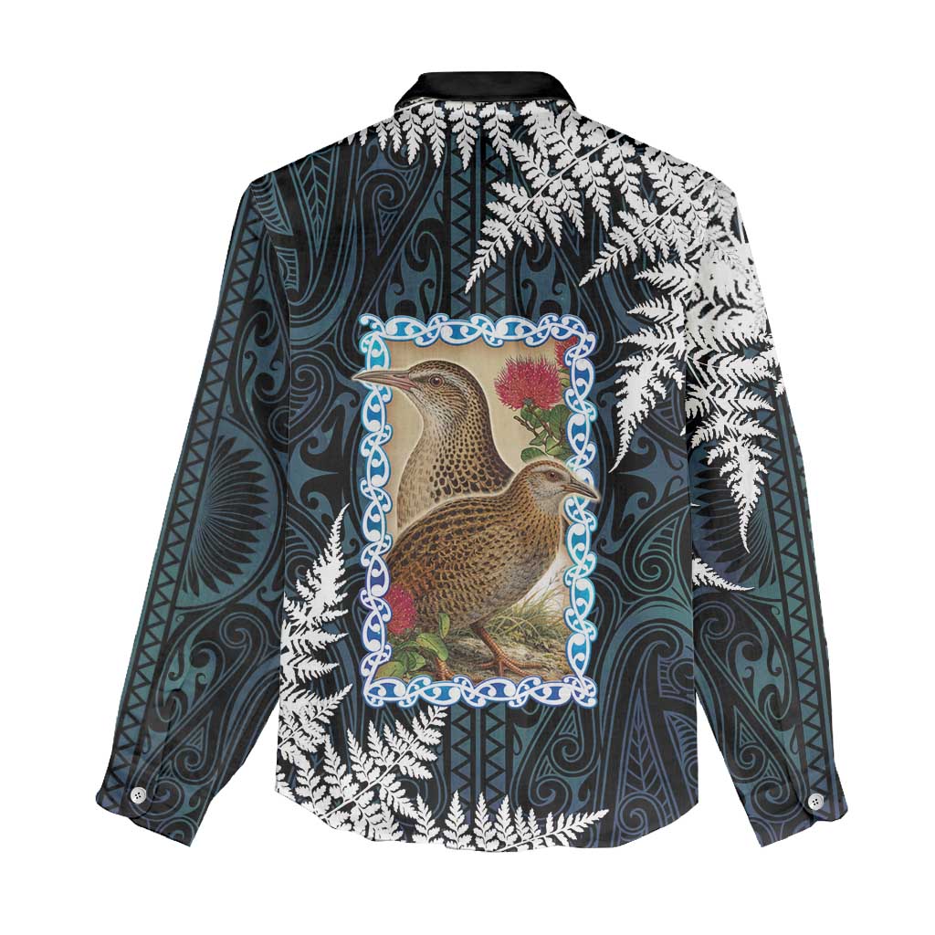 New Zealand Weka Women Casual Shirt Maori Hen Koru Pattern - Aussie Hoodie
