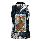 New Zealand Weka Women Sleeveless Polo Shirt Maori Hen Koru Pattern - Aussie Hoodie