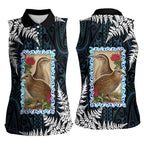 New Zealand Weka Women Sleeveless Polo Shirt Maori Hen Koru Pattern - Aussie Hoodie