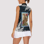 New Zealand Weka Women Sleeveless Polo Shirt Maori Hen Koru Pattern - Aussie Hoodie