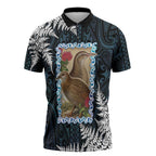New Zealand Weka Zipper Polo Shirt Maori Hen Koru Pattern - Aussie Hoodie