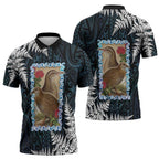 New Zealand Weka Zipper Polo Shirt Maori Hen Koru Pattern - Aussie Hoodie