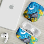 New Zealand Kokako Bird AirPods Case Maori Koru With Kowhai Flowers - Aussie Hoodie