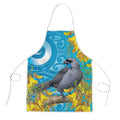 New Zealand Kokako Bird Apron Maori Koru With Kowhai Flowers - Aussie Hoodie