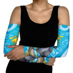 New Zealand Kokako Bird Arm Sleeves Maori Koru With Kowhai Flowers - Aussie Hoodie