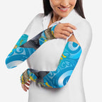 New Zealand Kokako Bird Arm Sleeves Maori Koru With Kowhai Flowers - Aussie Hoodie