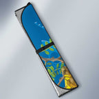 New Zealand Kokako Bird Auto Sun Shade Maori Koru With Kowhai Flowers - Aussie Hoodie