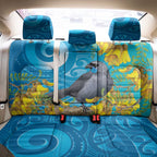New Zealand Kokako Bird Back Car Seat Cover Maori Koru With Kowhai Flowers - Aussie Hoodie
